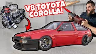 V8 TOYOTA COROLLA! CUSTOM AE86 GETS READY FOR ITS FIRST DRIVE! ROLL CAGE BUILD