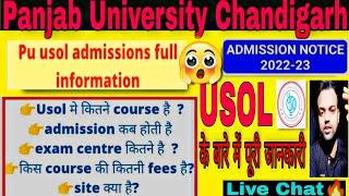 USOL- Admission 2022-23 full Guidance for Beginners Under and Post-graduates Students p.u.chd.