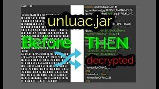 Decompile / Decrypt lua files . "unluac.jar" TuTorial . ( Works for Game Gurdian script too )