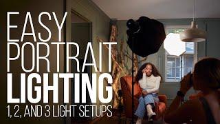 Easy Portrait Lighting Setups with One, Two, and Three Lights