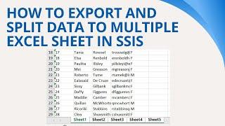137 How to export and split data to multiple excel sheet in SSIS