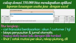 Aplikasi Laporan Kuangan Usaha Jasa di Excel | Membuat Laporan Keuangan Usaha Jasa di Excel