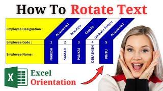 How To Rotate Text in Excel || Write Text Vertically || Orientation in Excel