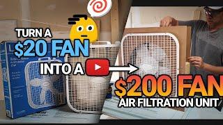 How I Turned a $20 Fan  into a $200 Home Air Filtration System! DIY Dust and Pet Hair Air Purifier!