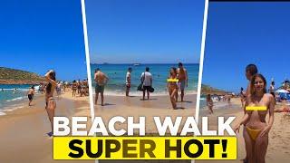 ️ Super HOT! Cala Comte, IBIZA  Beach Walk ️ 4K Ultra HD | BEACH WALKING TOUR