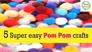 5 Super Easy Pom Pom Crafts | @CraftStack