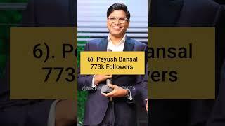 Top 7 most popular Shark on Shark tank by Instagram followers #shorts #india #indianarmy