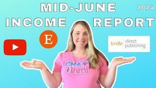 Mid-June Income Report For Amazon KDP, Etsy, & YouTube 2024!