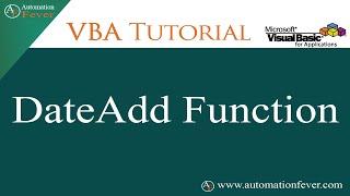 DateAdd Function in VBA | Excel VBA Tutorial in Hindi
