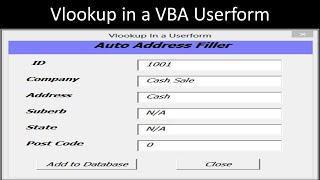 Excel VBA Userform with Vlookup