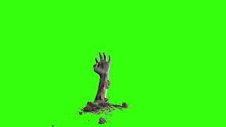 Zombie hand dugout green screen