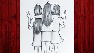 Three Best Friends drawing #shorts