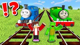 JJ and Mikey vs Thomas the Train CHALLENGE in Minecraft / Maizen Minecraft (13+)