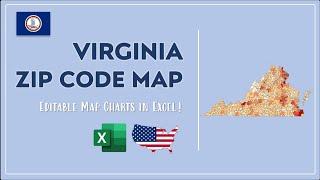 Virginia Zip Code Map in Excel - Zip Codes List and Population Map