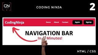 How to Create A Navigation Bar using HTML and CSS | Coding Ninja