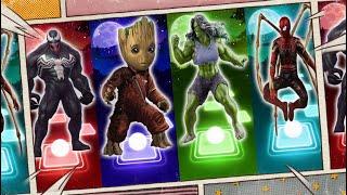 Venom vs Groot vs She-Hulk vs SpiderMan, Tiles Hop Zone