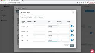 Evlista Variation Editor for Prices, Quantity, Dimensions, and More!