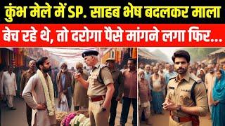 SP. साहब कुंभ मेले में गरीब का भेष बनाकर माला बेच रहे थे; दरोगा पैसे मांगने लगा फिर | Heart Touching