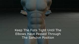 Uechi ryu Sanchin Kata Double Thrusts Animated Tutorial