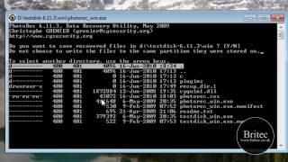 Data Recovery on a Formatted Drive with TestDisk by Britec