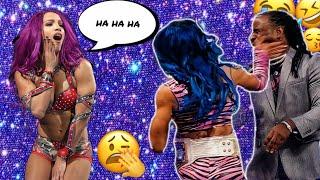 Sasha Banks slaps male wrestlers for 1 minute 