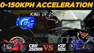 Honda CBR250RR SP ️ Yamaha YZF R25 | 0-150kph Acceleration | Top Speed Attempt 