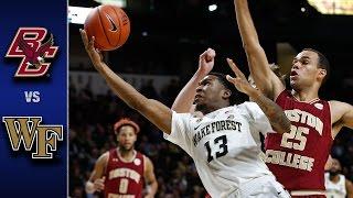 Boston College vs. Wake Forest Men's Basketball Highlights (2016-17)