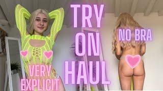 [4K] TRY ON HAUL CLOTHES | VERY TRANSPARENT AND SEE THROUGH | SWIMSUIT NO BRA | 2024