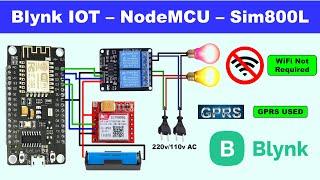 NodeMCU ESP8266 Sim800L Blynk 2.0 | Blynk GPRS | Blynk GSM | Blynk Sim800l | Blynk GSM Module