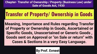 Transfer of Property in Sale of Goods Act, 1930 | Sale of Goods Act,1930.