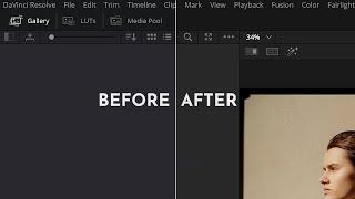 Use gray background for user interface - DaVinci Resolve
