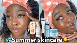 MY SUMMER SKINCARE ROUTINE️ (Easy steps to clear & Glowy skin)