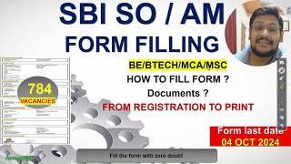 SBI SO ASSISTANT MANAGER ONLINE FORM FILLING 2024 #sbi #sbiform