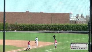 Yale Baseball Harrison White Robs a Two-Run Homerun at Harvard