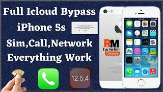 iPhone 5s IOS 12.5.4  Full Icloud Bypass | Sim,Call,Network Everything Work