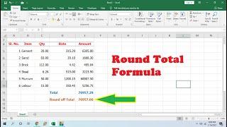 How to Round Off Total Amount in MS Excel