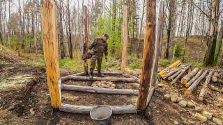 ЗЕМЛЯНКА У ОЗЕРА. САД В ЛЕСУ! Основание в беседке. ОФИГЕННОЕ БЛЮДО В ЧУДО ПЕЧКЕ!