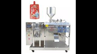 Spout Pouch Packing Machine: Paste Sauce Liquid Juice Pouch Mini Pick Fill Seal filling packaging