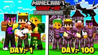 We SURVIVED 100 DAYS As BABY in Hardcore Minecraft 