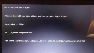 Ошибка boot device not found/не включается ноутбук hp/ошибка диска