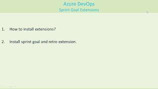 Azure DevOps Install Extensions | Azure DevOps Sprint Goal | Azure DevOps Sprint Retro