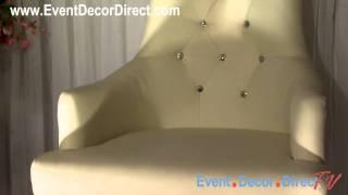 Event Decor Direct TV - Diamond-Studded White Bride & Groom Chair - Elegant Event Furniture by J.Co