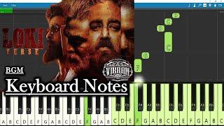 Lokiverse BGM Keyboard Notes (piano Cover) | Anirudh | Kamal Haasan | Suriya | Vikram