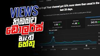 Views තිබුණට ($)ඩොලර්ස් නැති හේතු?  | Your YouTube Income Sinhala