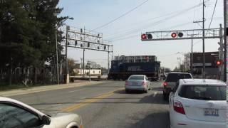 Metra EMD switcher running light E B. 4-12 -2017.