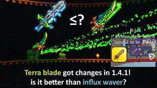 Terra blade got changes in Terraria 1.4.1; is it better than influx waver?
