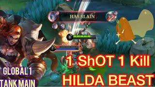 1 SHOT 1 KIlLL HILDA BEAST | GLOBAL 1 TANK MAIN | OPNOOB