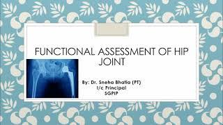 Functional Assessment of Hip Joint