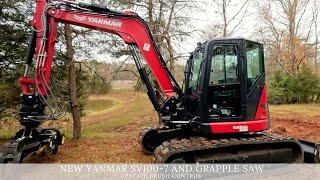 New Yanmar SV100-7 with Rotobec rotating grapple saw