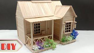 How to make a miniature house from ice cream sticks